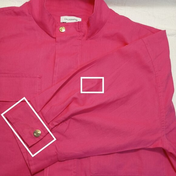 Calligraphie By Anthropologie Lightweight Jacket Women Pink & Snap Cuffs Sz M - Picture 11 of 16